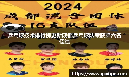 乒乓球技术排行榜更新成都乒乓球队荣获第六名佳绩
